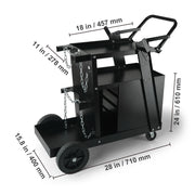 Load image into Gallery viewer, SucceBuy Welding Cart 2-Tier 4 Drawers Welder Cart with 360° Swivel Wheels Heavy Duty Rolling Welder Cart for Mig Plasma Cutter