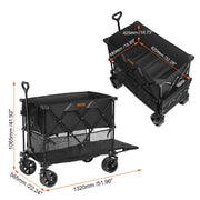Load image into Gallery viewer, Amocart Collapsible Folding Wagon Beach Wagon Cart with All-Terrain Wheels Drink Holders Sports Wagon for Camping Shopping