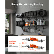 Load image into Gallery viewer, SucceBuy 2-Tier Wall Garage Shelving Wall Mounted Shelving Unit 24x72in 800lbs Per Shelf Floating Storage Metal Rack for Garage