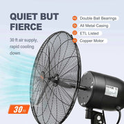 Load image into Gallery viewer, Amocart 4 Sizes Wall-Mount Misting Fan 3-speed IP44 Waterproof Oscillating Wall Fan Max. 9500 CFM Wall Mounted Fan for Home