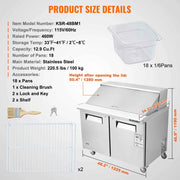 Load image into Gallery viewer, SucceBuy 28" Commercial Refrigerator Sandwich & Salad Prep Table 7.4 Cu. Ft Stainless Steel Refrigerated Food Prep Station