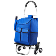 Load image into Gallery viewer, SucceBuy 36L Folding Shopping Cart Stair Climbing Handcart with Wheels & Oxford Cloth Bag Hand Truck for Grocery Laundry Storage - AMOCART