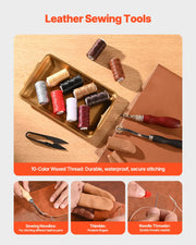 Load image into Gallery viewer, SucceBuy 38/59/61/72/92PCs Leather Working Tools Kit Leather Craft Tools Storage Bag Engraving Punching Sewing Stamping Tools