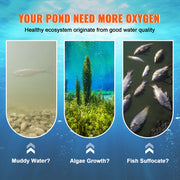 Charger l'image dans la visionneuse de galerie, Amocart Pond Aerator 550W, Up to 1Acre 50ft Lake Aeration System, Weighted Tube & Diffuser Included for Supply