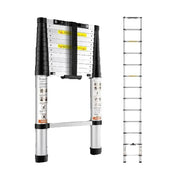 Load image into Gallery viewer, SucceBuy Telescoping Ladder 12.5 FT Aluminum One-Button Retraction Collapsible Extension 375 LBS Capacity w/Non-Slip for Home RV - AMOCART