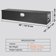Bild in Galerie-Viewer laden, Amocart Heavy Duty Aluminum Truck Bed Tool Box, Diamond Plate Tool Box with Side Handle and Lock Keys for Pickup, Truck Bed, RV