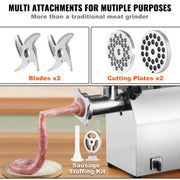 Load image into Gallery viewer, SucceBuy Electric Meat Grinder Food Processors Sausage Maker Filler Mincer Stuffer Stainless Steel with 2 Blades for Kitchen