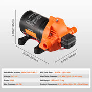 Load image into Gallery viewer, SucceBuy 12V Diaphragm Pump 1.8/3/3.5/5 GPM 3/4/5-Chamber 40-100 PSI Adjustable 1/2'' MNPT Port for RV Yacht Food Truck Camper