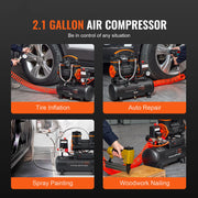 Bild in Galerie-Viewer laden, SucceBuy Silent Air Compressor 900W 1450W 1800W Quiet Oil-free Portable Air Pump for Repair Tire Inflation Whisper Compressor