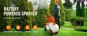Load image into Gallery viewer, SucceBuy Battery Powered 15 Gal Garden Weed Sprayer with Wheeled Cart 126FT Hose with Reel 8 Nozzles 2 Wands with Lock for Crop