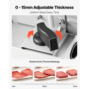 Bild in Galerie-Viewer laden, SucceBuy 200W Meat Slicer 7.5" Electric Deli Slicer with 2 SUS420 Blades & 0-0.6" Adjustable Thickness for Frozen Meat Ham Steak