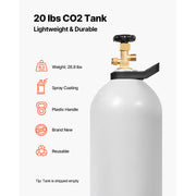 Load image into Gallery viewer, SucceBuy CO2 Tank 20 lbs New Aluminum Alloy Cylinder CO2 Air Tank with Light Spray Coating CGA320 Valve Purple Copper Siphon - AMOCART