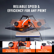 Load image into Gallery viewer, SucceBuy 5/6 in 1Heat Press Machine 12 x 15inches Fast Heating 360 Swing Away Digital Sublimation Transfer T-Shirt Vinyl Printer - AMOCART