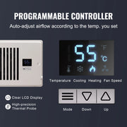 Load image into Gallery viewer, SucceBuy Booster Fan 4x12in Duct Fan 100CFM 10 Adjustable Speeds with LCD Smart Controller for Wall and Floor - AMOCART
