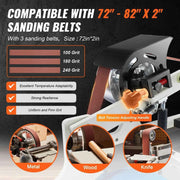 Load image into Gallery viewer, SucceBuy Belt Grinder Sander Variable Speed Belt Polisher with VFD 1500W Knife Sharpener Grinding Moulds & 3PCS Sanding Belts