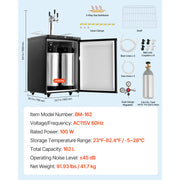 Load image into Gallery viewer, SucceBuy Beer Kegerator Triple/Dual Tap Home Draft Beer Dispenser for Ball Lock Full Size Keg Refrigerator w/ 5lbs CO2 Tank 162L - AMOCART