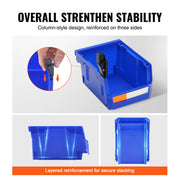 Bild in Galerie-Viewer laden, SucceBuy Storage Bin 24pcs Stackable Organizer Bin 5x4*3inch Freestanding Tiered Shelf for Garage Hanging Stacking Container