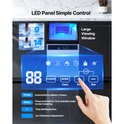 Load image into Gallery viewer, SucceBuy Commercial Ice Maker Machine 130Lbs/24H with 33Lbs Storage 45 Cubes per Cycle Stainless Steel Freestanding for Home