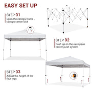 Load image into Gallery viewer, 10x10FT Pop Up Canopy with Ten, Beach Tent with One Push Setup, Waterproof Outdoor Beach Canopy, Pop-Up Sun Shelter Canopy with Wheeled Bag for Parties, Beach, Outdoor, White