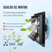 Load image into Gallery viewer, SucceBuy Shutter Exhaust Fan AC/ EC-motor 10-Speed Adjustable Wall Mount Attic Ventilation and Cooling for Greenhouses Garages