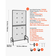 Bild in Galerie-Viewer laden, SucceBuy Grid Wall Panel Wire Grid Panels Display Rack Movable Art Display Shelf with Wheel Carbon Steel Gridwall for Craft Show