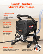 Load image into Gallery viewer, SucceBuy Stand Airless Paint Sprayer, 650W High Efficiency Airless Sprayer, 3000PSI Electric Paint Sprayer Machine Extension Rod