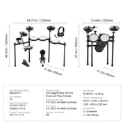 Bild in Galerie-Viewer laden, Amocart Electric Drum Set 32 Drum Kits & 480 Sounds, USB MIDI Supported 8 / 10 in Quiet Mesh+10 in Cymbals Drum Sticks Easy Use