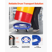 Bild in Galerie-Viewer laden, Amocart 2000lbs Drum Dolly 55Gal Barrel Mobile Base with Cross Braces & 4 Swivel Wheels Hand Truck for Warehouse Drum Handling