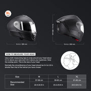 Load image into Gallery viewer, Amocart Full Face Motorcycle Helmet Smart Street ABS & High Density Helmet with Bluetooth Slot & Interchangeable Len, for Adult