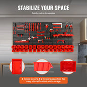 Load image into Gallery viewer, Amocart Wall Mounted Storage Bins 30/48Bin Parts Rack Organizer Garage with Wall Panels Hooks Plastic Shop Tool for Screw Nails