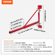 Load image into Gallery viewer, SucceBuy Electric Hoist Support Arm Swing Holder with Pole Steel Hoist Frame 180° Scaffold Winch Lifting Arm for Workshop Garage - AMOCART
