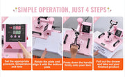 Bild in Galerie-Viewer laden, Amocart Heat Press Machine 12x15inch 8in 1 Heat Transfer Machine 360° Swing Away T-Shirt for T-Shirts/Mugs/Hats/Plates Pink