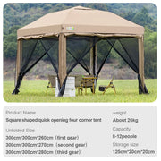 Load image into Gallery viewer, Outdoor 10x10 Feet Pop up Canopy Gazebo Tent Straight Leg with 4 Double Layer Sidewall Perfect Instan Event Shelter Air Vent Top