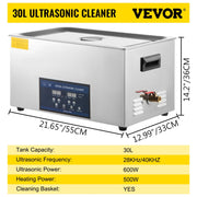 Load image into Gallery viewer, SucceBuy 10L 30L Ultrasonic Cleaner 28/40khz Dual Frequency Digital Portable Washing Machine Ultrasound Cleaner Home Appliance