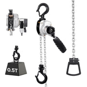 Load image into Gallery viewer, SucceBuy 0.5T/0.25T Manual Lever Chain Hoist 5/10/20 FT Lift G80 Alloy Steel Chain With Dual Pawl Mechanical Brake for Warehouse - AMOCART
