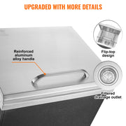 Load image into Gallery viewer, SucceBuy Drop in Ice Chest Stainless Steel Ice Cooler Commercial Ice Bin with Hinged Cover Outdoor Kitchen Ice Bar