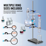 Bild in Galerie-Viewer laden, Amocart Lab Stand Support Laboratory Retort Support Stand Set Steel Lab Stand 23.6" Rod and 8.3" x 5.3" Cast Iron Base w/ Clamp
