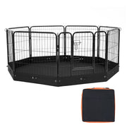 Bild in Galerie-Viewer laden, Amocart Dog Playpen 8 Pcs 24x24in Panels Foldable Metal Pet Exercise Pen Dog Fence Indoor Outdoor Pen with Door for Dogs, Cats