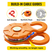 Bild in Galerie-Viewer laden, Amocart 2pcs 11T Snatch Block Adapt 0.55"/14 mm Synthetic Rope or Soft Shackles Winch Pulley for Tractor Truck ATV & UTV