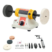 Load image into Gallery viewer, Amocart Bench Buffer Polisher 1/2HP 0 to 8000RPM with 4"Cloth Wheel 3"Grinding Wheel 3"Fiber Wheel for Metal Jewelry Plastic