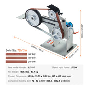 Load image into Gallery viewer, SucceBuy Belt Grinder Sander Variable Speed Belt Polisher with VFD 1500W Knife Sharpener Grinding Moulds & 3PCS Sanding Belts