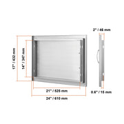 Load image into Gallery viewer, SucceBuy BBQ Access Door Stainless Steel Flush Mount Door Wall Vertical Door w/ Recessed Handle Grilling Station Outside Cabinet