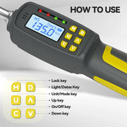 Charger l'image dans la visionneuse de galerie, Clé dynamométrique numérique 1/2'' Précision 2% Outils à main 1/4'' 3/8'' Clé dynamométrique numérique pour auto, moto, vélo Waxtron Hot