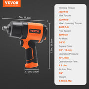 Load image into Gallery viewer, SucceBuy Lightweight 4.6 lb Design Pneumatic Impact Gun with 11-PCS 1/2-Inch Drive CR-V Steel Impact Socket Set & Carrying Case