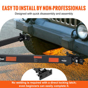 Load image into Gallery viewer, Amocart 5500 lbs Tow Bar with Chains Powder-Coating Bumper-Mounted Towing Coupler Fits 2in Ball Hitch for RV Car Trailer Truck