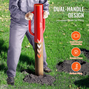 Load image into Gallery viewer, SucceBuy Fence Post Driver with Handle Pole Pounder Heavy Duty Carbon Steel Hand Post Rammer Fencing Hole Digger for Channel - AMOCART