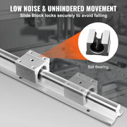 Load image into Gallery viewer, SucceBuy 2PCS Linear Guide Rails SBR12 SBR16 SBR20 800-2200mm & 4PCS UU Bearing Blocks Smooth Motion for DIY Mills CNC Parts - AMOCART