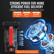 Load image into Gallery viewer, SucceBuy Fuel Transfer Pump 12V DC 10 GPM 1/4 HP Portable Electric Diesel Transfer Pump with Automatic Shut-Off Fuel Nozzle Box - AMOCART