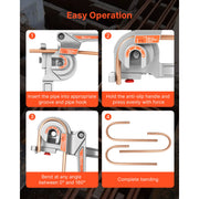 Load image into Gallery viewer, SucceBuy Pipe Tube Bender 1/4" 3/8" 1/2" OD 3 in 1 Manual Level Tube Bender 180° Copper Aluminum Pipes Bending Tool for Repair - AMOCART
