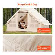 Load image into Gallery viewer, Amocart Inflatable Tents for Camp Easy Setup Blow up Tent w/ Hand Pump 300D Oxford Tent with Stove Jack Storage Bag Included